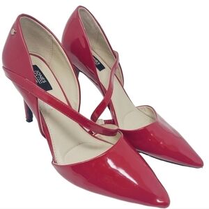 Jones New York | Classic Red Ankle Strap Pointy Toe Cheryl Heels (Size 10M)